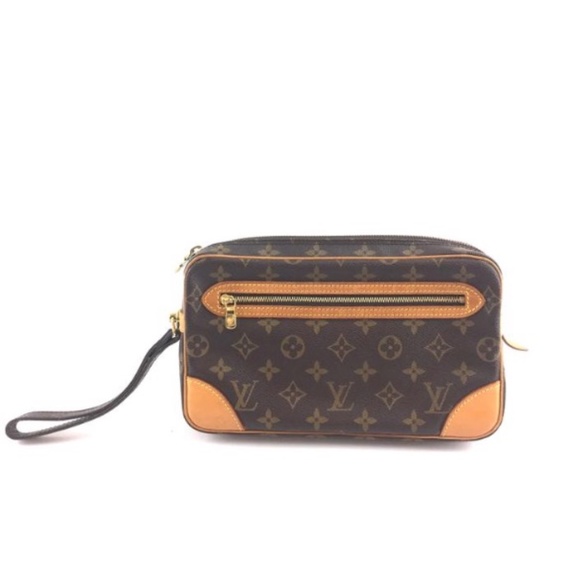 Pochette Hand Dragonne Monogram Canvas Clutch - Picture 1 of 12
